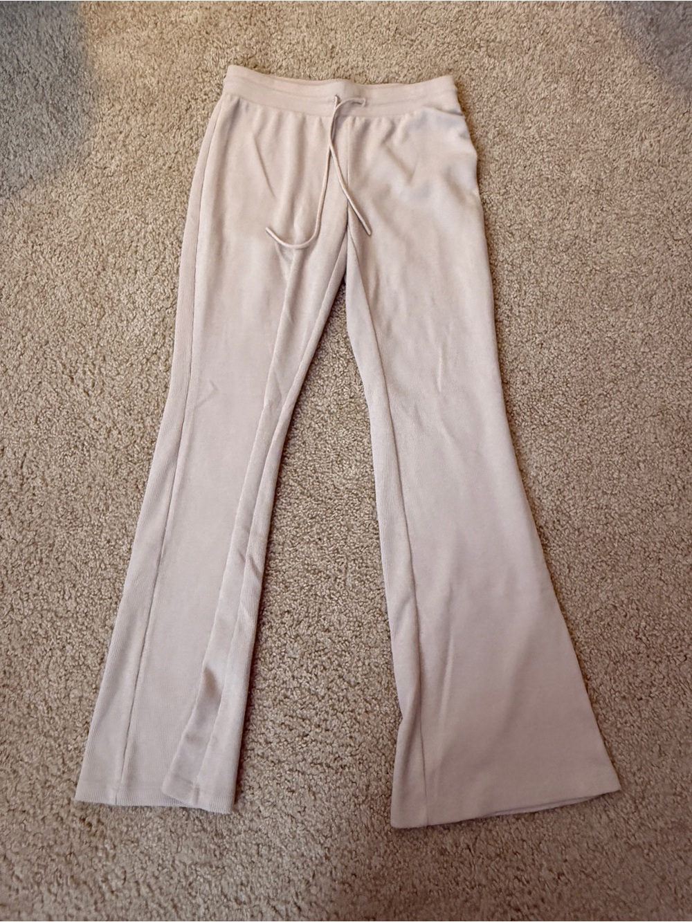Sunday Best Cream Flared Drawstring Track Pants